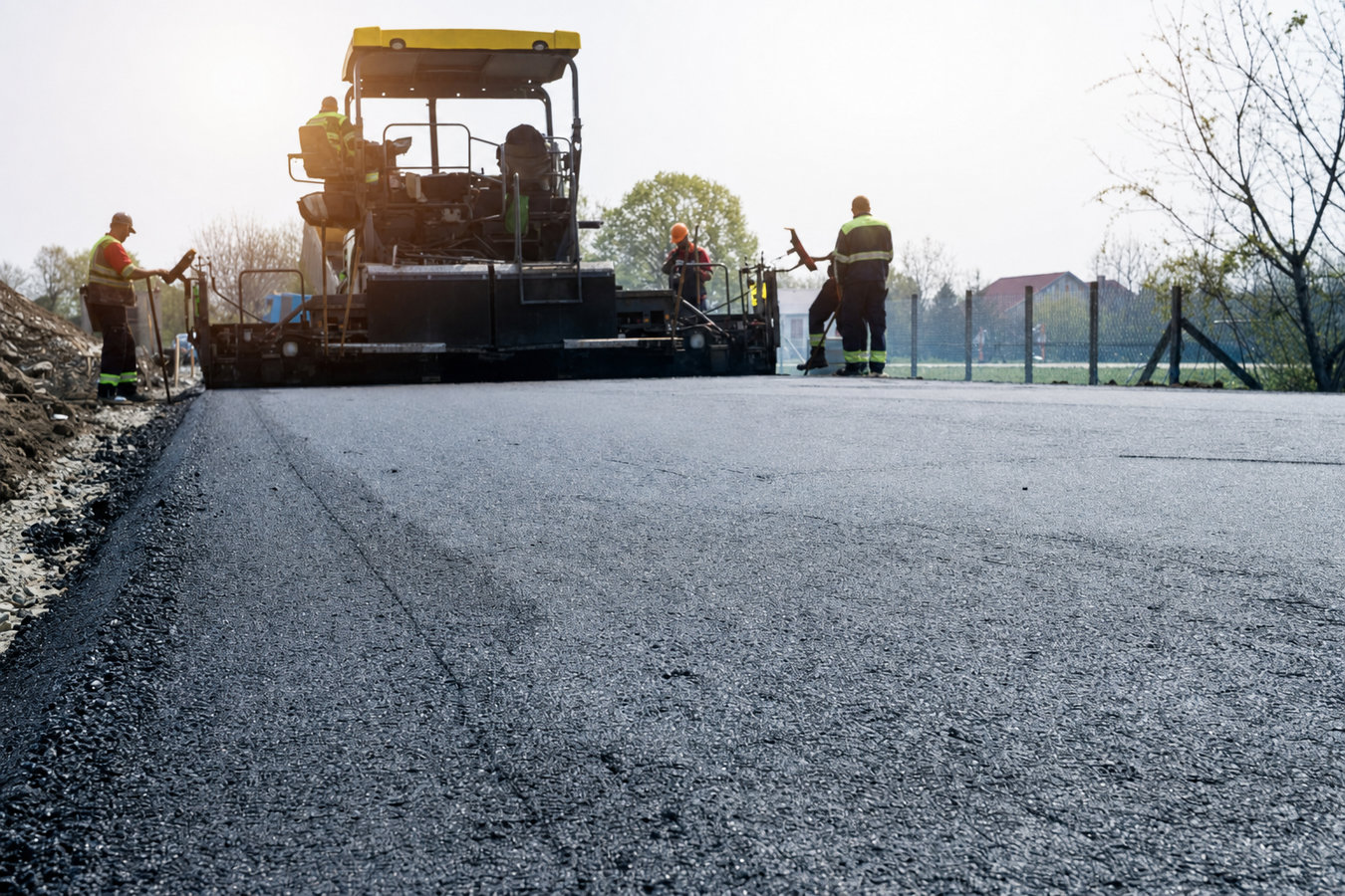 Huntington Beach Asphalt Paving - asphalt paving crew working in Huntington Beach